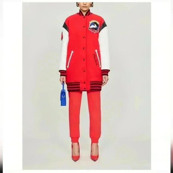 Moschino Mickey Rat Wool Blend Varsity Jacket US 8 excellent condition - Picture 1 of 9